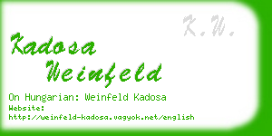 kadosa weinfeld business card